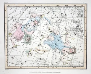 The Constellations (Plate III) Andromeda, Triangulum, II Perseus et Caput Medusae, Gloria Frederici, fra 